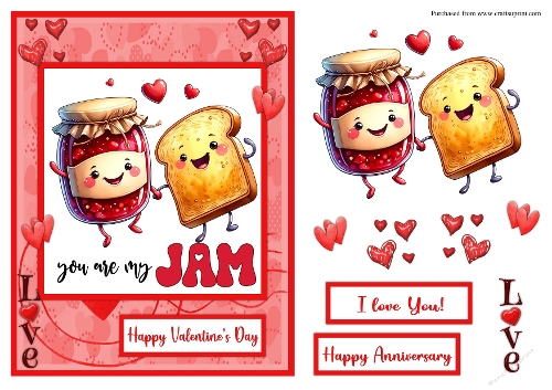 You are my Jam Valentines day greeting card also for Anniversary