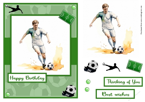 Soccer player male greeting card