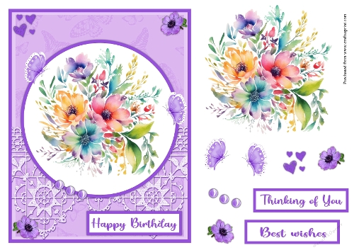 Flowers in different shades greeting card