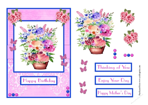 Flowers in a vase greeting card