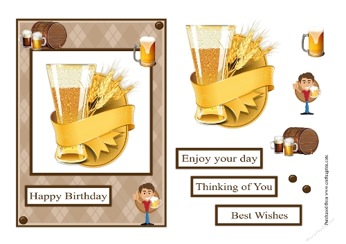 Beer male greeting card