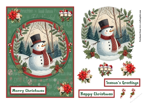 Snowman Christmas greeting card