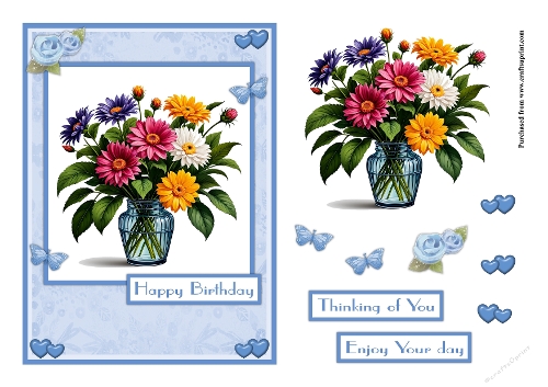 Flowers in a vase female greeting card