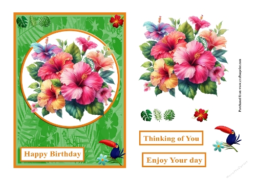Hibiscus flowers female greeting card