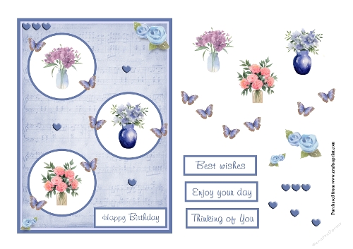 Flowers in different colours greeting card
