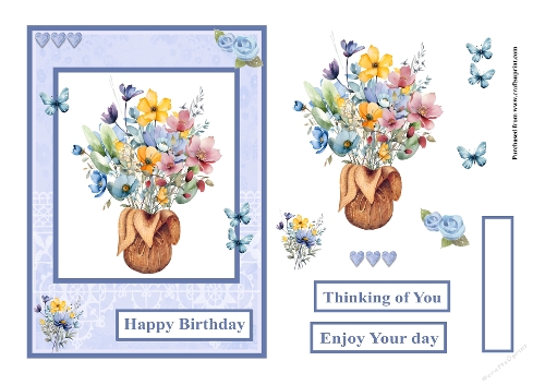 Bunch of Wildflowers in a vase greeting card