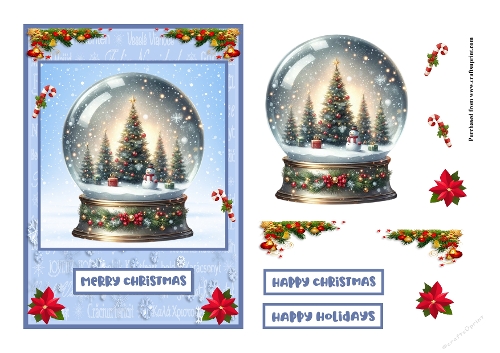 Snowglobe Christmas greeting card