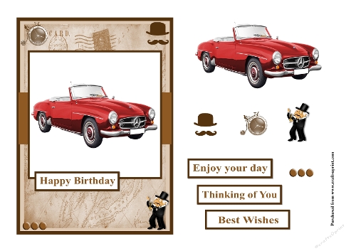 Mercedes car male greeting card