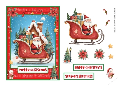 Sweet Christmas with Santa Claus greeting card