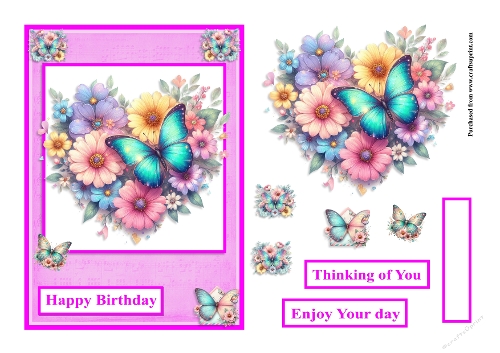 Florals and butterflies greeting card
