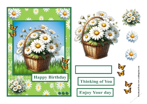 Daisies and butterflies greeting card