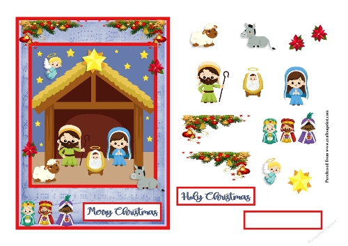 Nativity Christmas greeting card