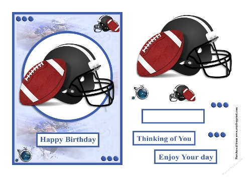 American Football male greeting card