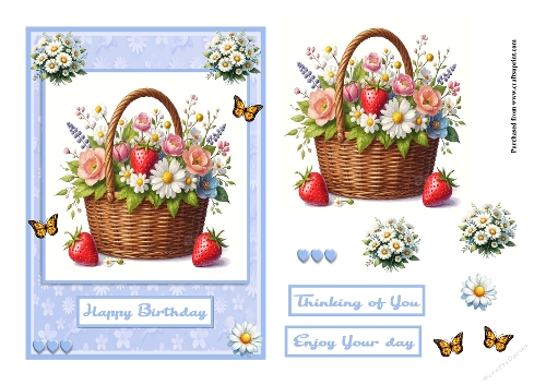 Flowers in a basket greeting card