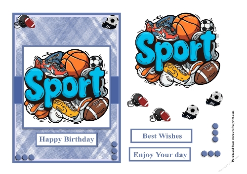 Sport word male greeting card