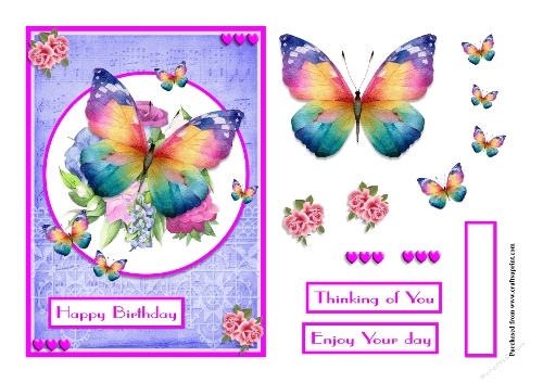 Butterflies on flowers greeting card
