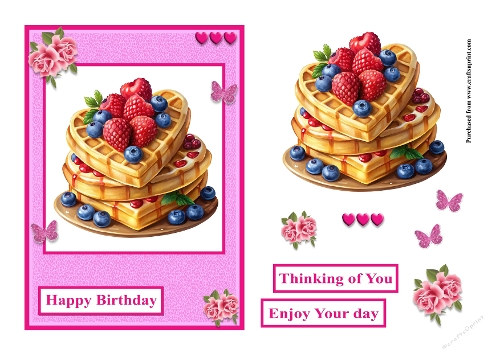 Waffles birthday greeting card