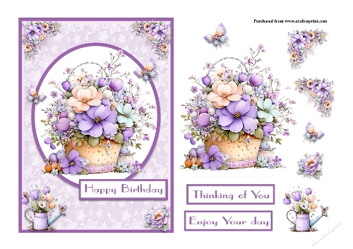 Springly Flowers plus butterflies greeting card