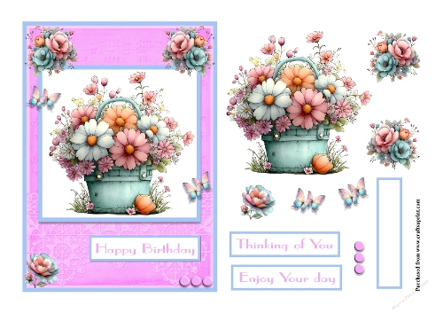 Whimsical flowers greeting card