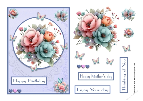 Flowers greeting card for a Birthday and Mothers day