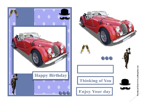 Vintage red card male greeting card