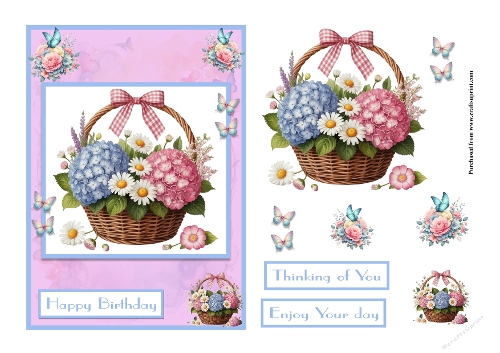 Spring flowers and butterflies greeting card