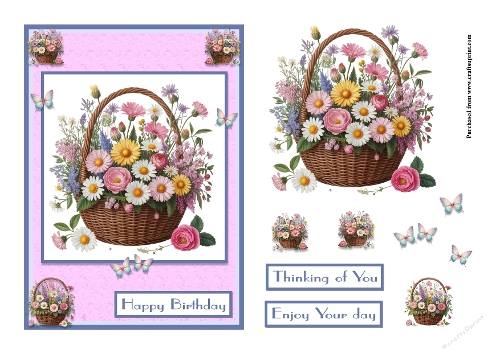 Mix of Springly flowers greeting card