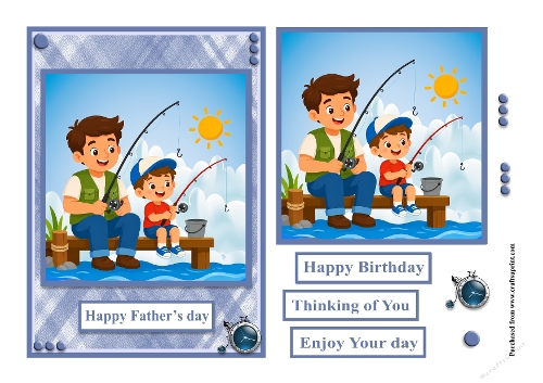 Fathers day greeting card also for a Birthday