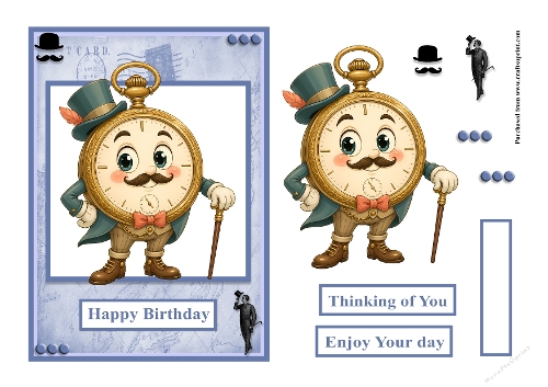 Vintage watch male greeting card