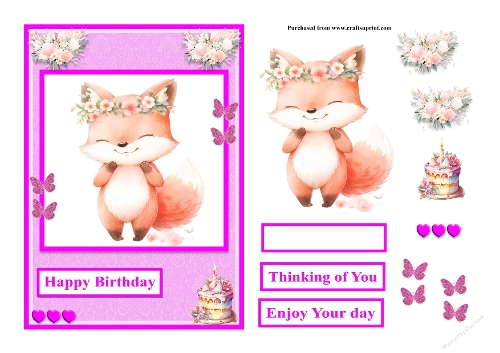 Woodland fox greeting card
