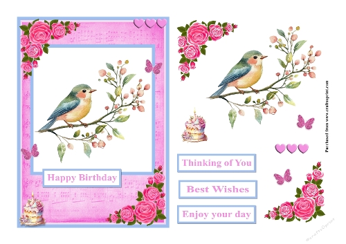 Pale blue bird greeting card