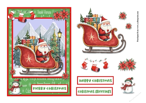 Santa is here Christmas greeting card