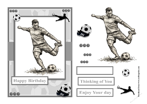 Soccer Player greeting card in vintage style
