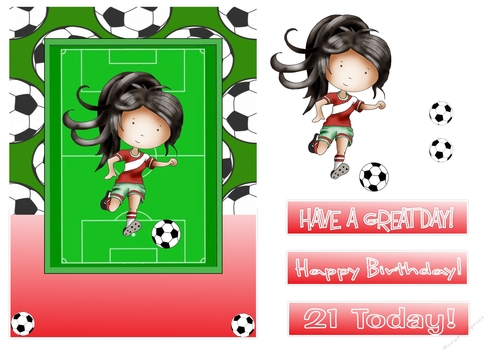 Soccer Birthdays Girl Greeting Card