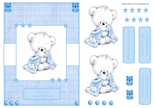 Its a boy, new baby greeting card