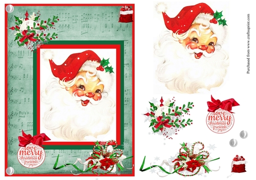 Christmas greeting card with Santa