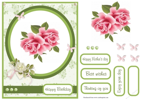 Birthday greeting card with roses