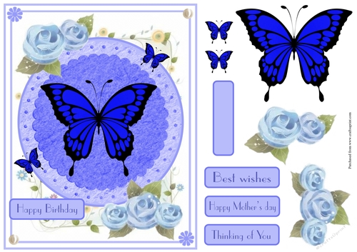 Happy birthday greeting card with butterflies