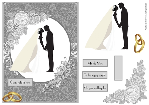 Wedding modern couple greeting card