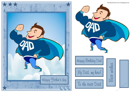 Super Dad, Fathers day greeting card
