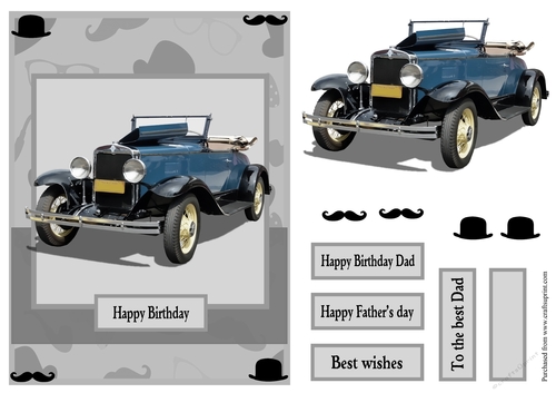 Birthday male greeting card, also for Fathers day