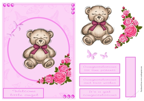 New baby girl greeting card