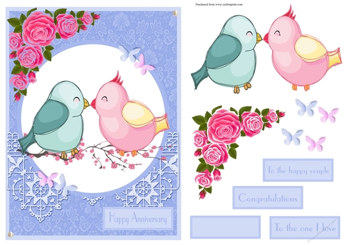 Anniversary or Wedding anniversary greeting card, also for Wedding day