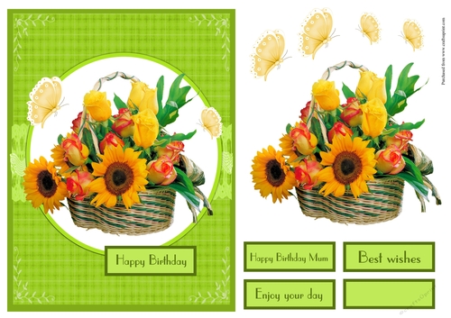 Sunflowers and butterflies birthday or other occasions greeting card