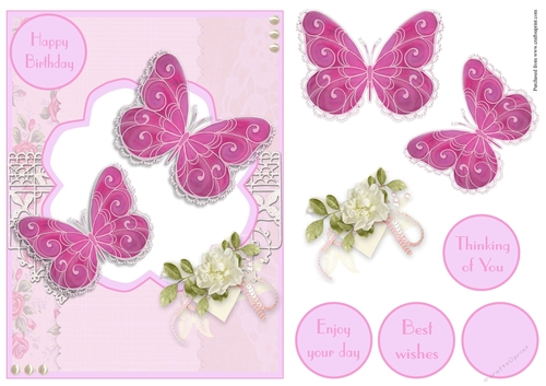 Butterflies birthday greeting card
