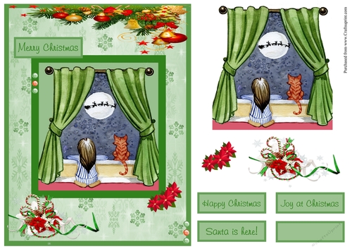 Santa is here Christmas greeting card