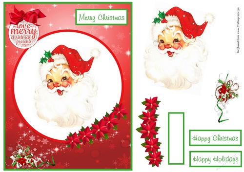 Simple Santa Claus greeting card
