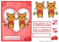 You are my purrrfect match Valentines day greeting card