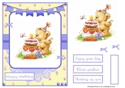 Happy Birthday greeting card with bear image