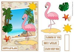Flamingo birthday greeting card